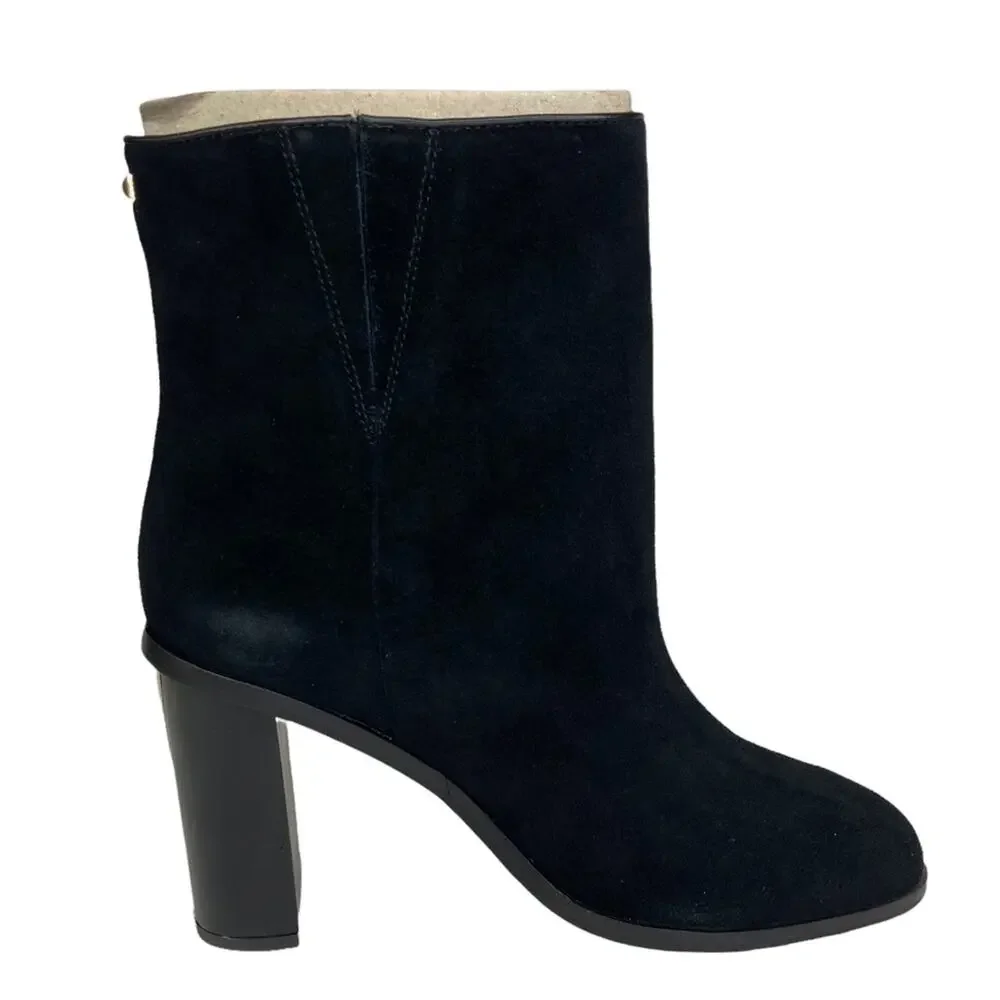 New Ted Baker Orbida Black Suede Block Heel Ankle Boots Size 35.5 - Picture 5 of 16